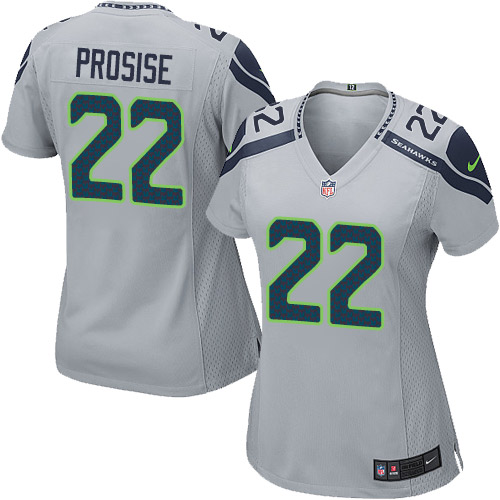 Women's Elite C. J. Prosise Nike Jersey Grey Alternate - #22 NFL Seattle Seahawks